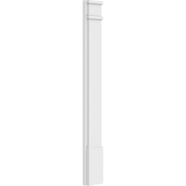 Ekena Millwork Plain PVC Pilaster w/Decorative Capital & Base, 6"W x 48"H x 2"P - PILP06X048SM02-2