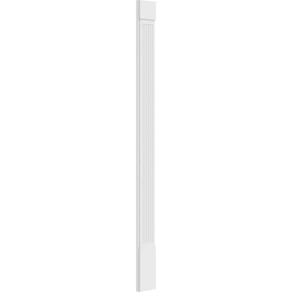 Ekena Millwork Fluted PVC Pilaster w/Standard Capital & Base, 10"W x 120"H x 2"P - PILP10X120FL01-2