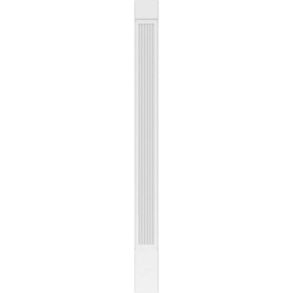 Ekena Millwork Fluted PVC Pilaster w/Standard Capital & Base, 10"W x 120"H x 2"P - PILP10X120FL01-2