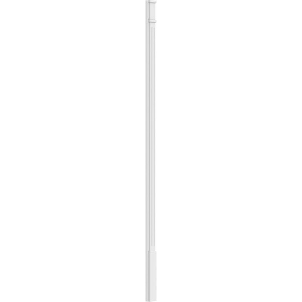 Ekena Millwork Fluted PVC Pilaster w/Decorative Capital & Base, 4W x 108H x 2P, PR - PILP04X108FL02-2