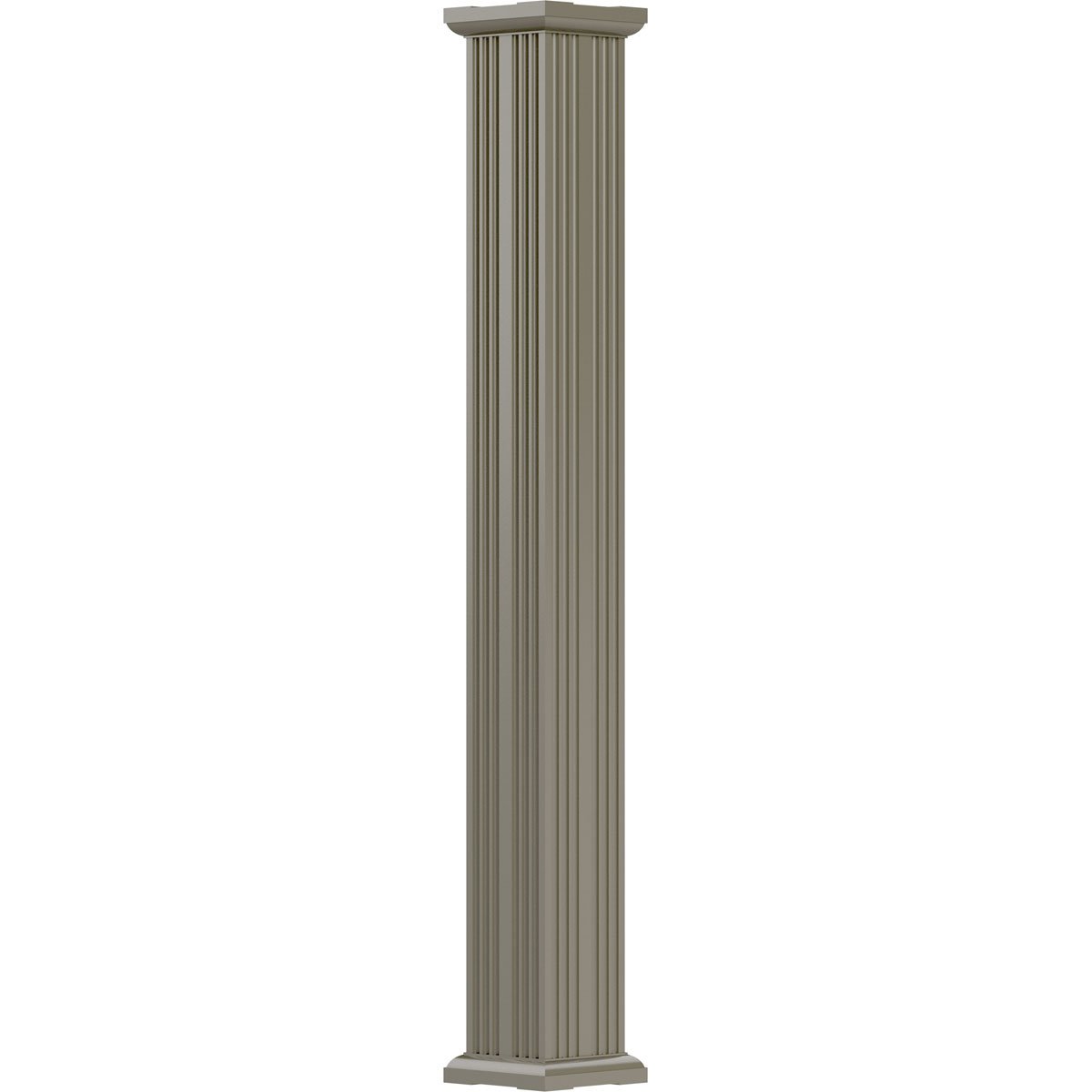 Ekena Millwork 8" x 8' Endura-Aluminum Column, Square Shaft (For Post Wrap Installation), Non-Tapered, FLuted - EA0808INFSDTUTU
