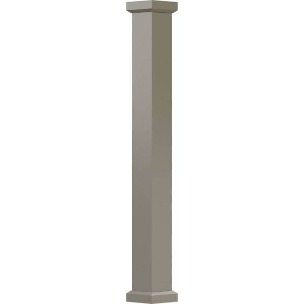Ekena Millwork 6" x 10' Endura-Aluminum Empire Style Column, Square Shaft (Load-Bearing 12,000 lbs) Non-Tapered - EA0610ENPSFEMEM