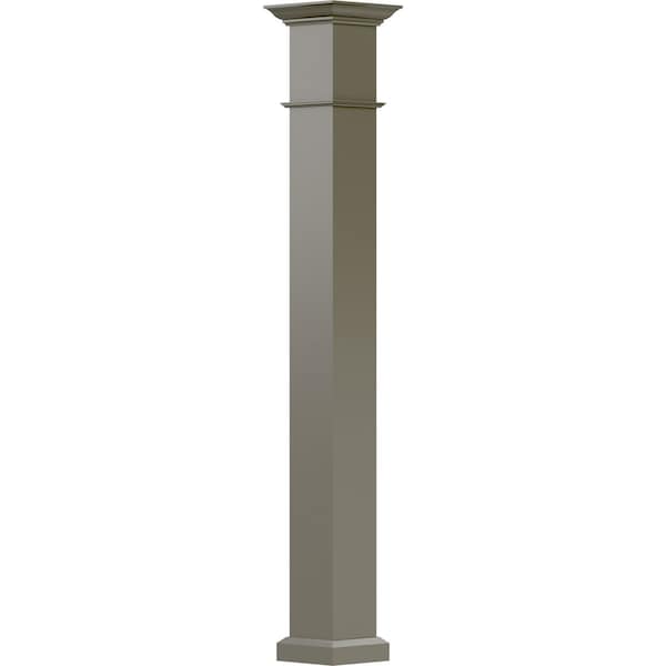 Ekena Millwork 9" x 12' Endura-Aluminum Wellington Style Column Square Shaft For Post Wrap Installation Non-Tapered - EA0912INPSGWEWE