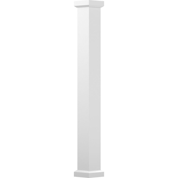 Ekena Millwork 6" x 8' Endura-Aluminum Empire Style Column, Square Shaft (For Post Wrap Installation) Non-Tapered - EA0608INPSEEMEM