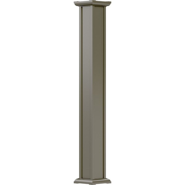 Ekena Millwork 8" x 12' Endura-Aluminum Acadian Style Column, Square Shaft (Load-Bearing 50,000 lbs) Non-Tapered - EA0812ENPSGACAC