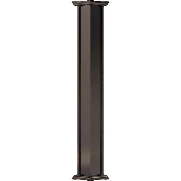Ekena Millwork 8" x 12' Endura-Aluminum Acadian Style Column, Square Shaft (For Post Wrap Installation) Non-Tapered - EA0812INPSCACAC