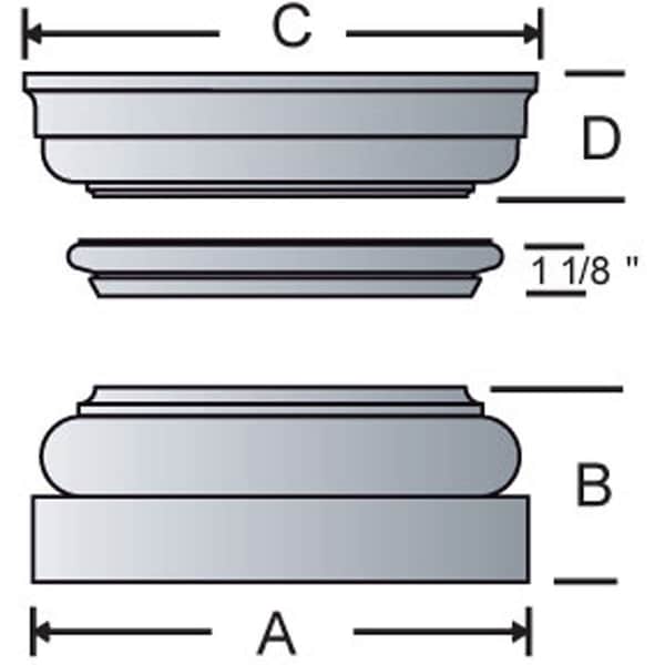 Ekena Millwork 6"W x 6'H Craftsman Classic Square Non-Tapered Smooth Column w/ Tuscan Capital & Base - EC0606ENPTUTU