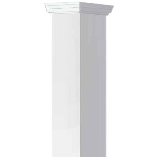 Ekena Millwork 6"W x 6'H Craftsman Classic Square Non-Tapered Smooth Column w/ Tuscan Capital & Base - EC0606ENPTUTU
