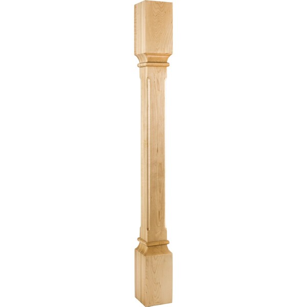 Hardware Resources 3-1/2" Wx3-1/2"Dx35-1/2"H Alder Fluted Edge Post - P38-3.5-ALD