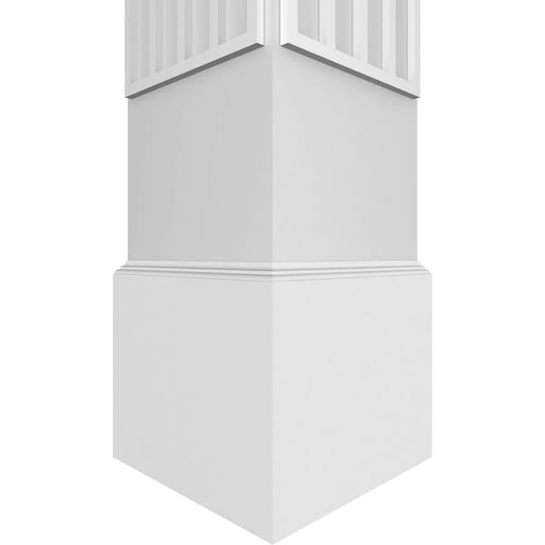 Ekena Millwork Craftsman Classic Square Non-Tapered Zion Fretwork Column w/ Standard Capital & Standard Base - CC0809ENZINCSCS