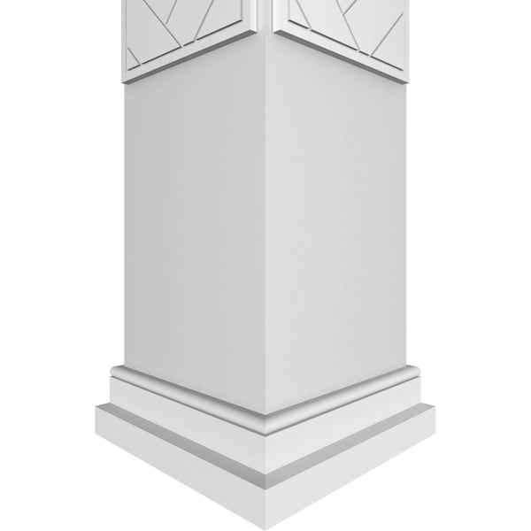 Ekena Millwork Craftsman Classic Square Non-Tapered Herringbone Modern Fretwork Column - CC1208ENHBDPRPR