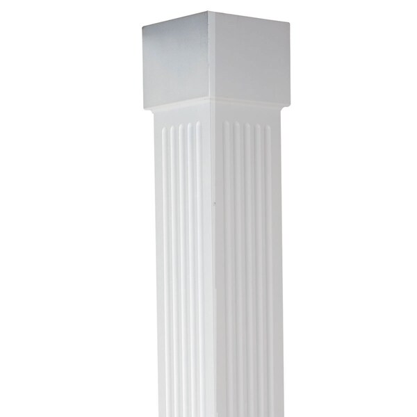 Ekena Millwork 10"W x 8'H Craftsman Classic Square Non-Tapered Fluted Column w/ Standard Capital & Standard Base - EC1008ENFSTST