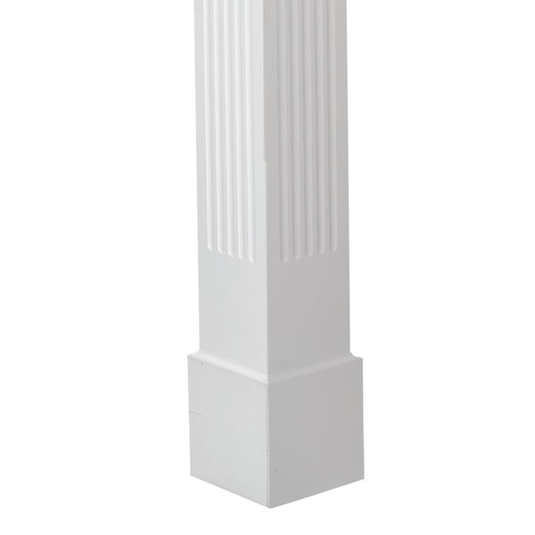 Ekena Millwork 10"W x 8'H Craftsman Classic Square Non-Tapered Fluted Column w/ Standard Capital & Standard Base - EC1008ENFSTST