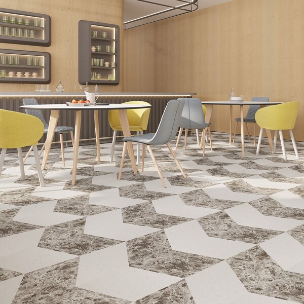 Lucida Surfaces LUCIDA SURFACES, MosaiCore Celestial Stone  Rhombus 9.75 in. x17 in. 3mm 28MIL Glue Down Luxury Vinyl Tiles , 99PK - SC-4251PLT