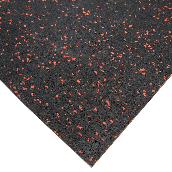 Rubber-Cal "Elephant Bark" Rubber Flooring - 3/8 in. x 4 ft. x 11ft. - Red Dot - 03_102