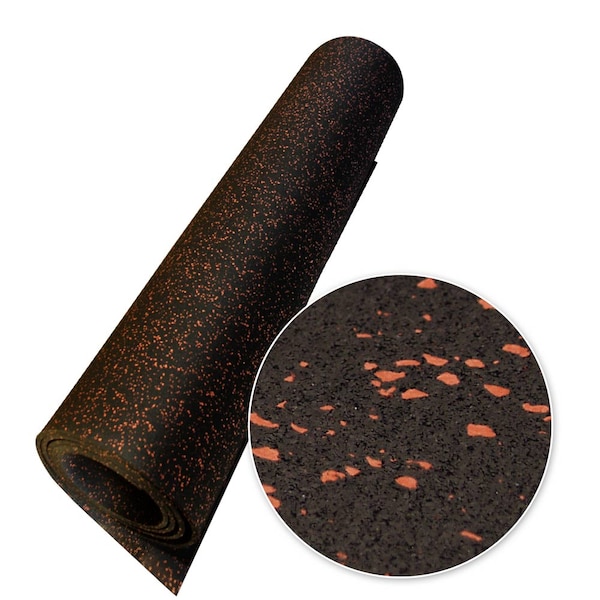 Rubber-Cal "Elephant Bark" Rubber Flooring - 3/8 in. x 4 ft. x 11ft. - Red Dot - 03_102