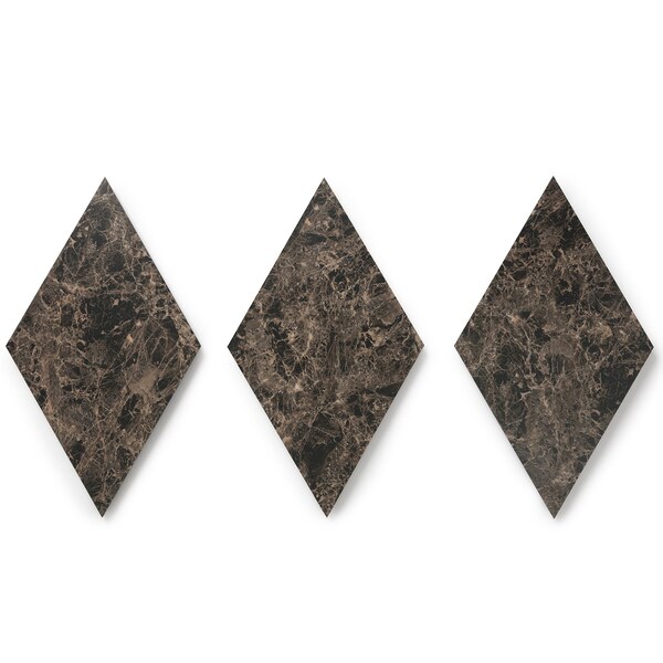 Lucida Surfaces LUCIDA SURFACES, MosaiCore Smoke Stone  Rhombus 9.75 in. x17 in. 3mm 28MIL Glue Down Luxury Vinyl Tiles , 26PK - SC-4252
