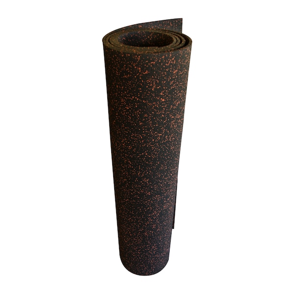 Rubber-Cal "Elephant Bark" Rubber Flooring - 3/8 in. x 4 ft. x 5.5ft. - Red Dot - 03_102