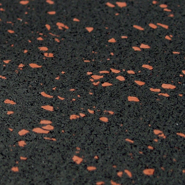 Rubber-Cal "Elephant Bark" Rubber Flooring - 3/8 in. x 4 ft. x 5.5ft. - Red Dot - 03_102