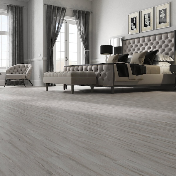 Lucida Surfaces LUCIDA SURFACES, BaseCore Winter 6 in. x36 in. 2mm 12MIL Peel & Stick Vinyl Plank , 55PK - BC-908PLT