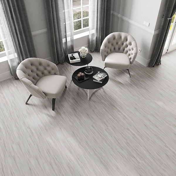 Lucida Surfaces LUCIDA SURFACES, BaseCore Winter 6 in. x36 in. 2mm 12MIL Peel & Stick Vinyl Plank , 55PK - BC-908PLT