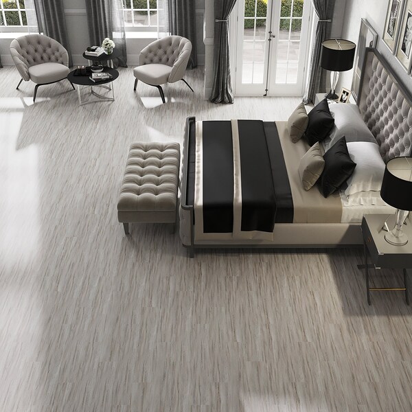 Lucida Surfaces LUCIDA SURFACES, BaseCore Winter 6 in. x36 in. 2mm 12MIL Peel & Stick Vinyl Plank , 55PK - BC-908PLT