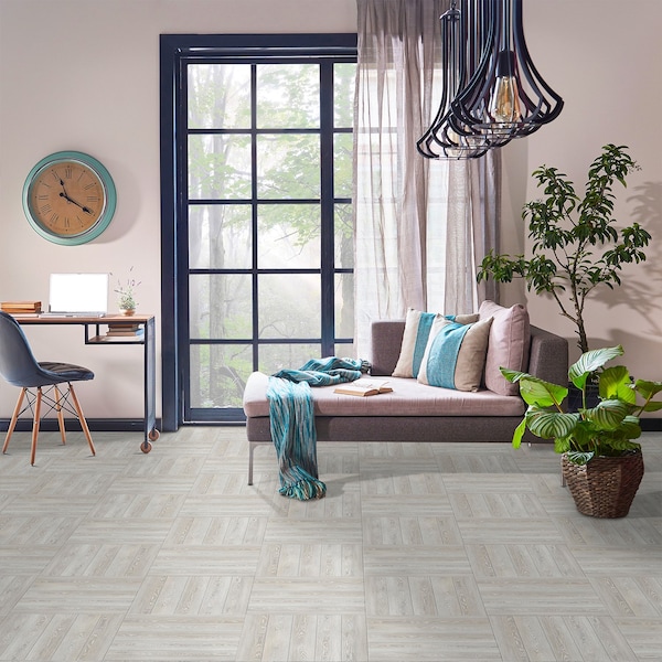 Lucida Surfaces LUCIDA SURFACES, DecoCore Peak Shine Herringbone 5.1 in. x25.4 in. 7mm 22MIL Interlocking Luxury Vinyl Planks , 16PK - DC-702CPLT