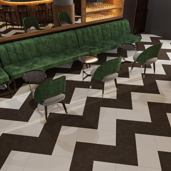 Lucida Surfaces LUCIDA SURFACES, FabCore Pine Cone 12 in. x24 in. 3mm 28MIL Glue Down Luxury Vinyl Tiles , 60PK - FC-3306PLT