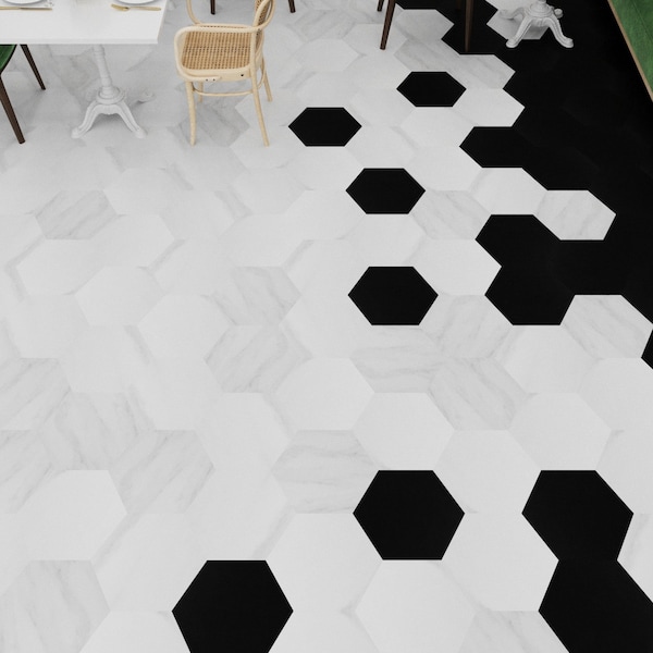 Lucida Surfaces LUCIDA SURFACES, MosaiCore Blanco Ibiza Hexagon 8.8 in. x10.375 in. 3mm 28MIL Glue Down Luxury Vinyl Tiles , 99PK - SC-4156PLT