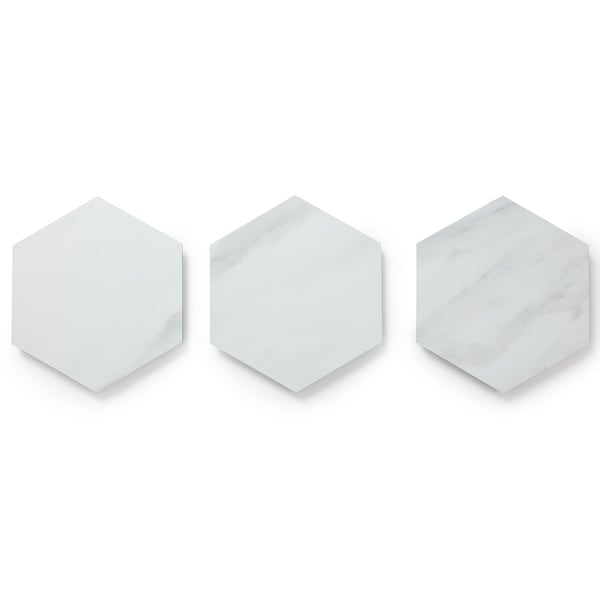 Lucida Surfaces LUCIDA SURFACES, MosaiCore Blanco Ibiza Hexagon 8.8 in. x10.375 in. 3mm 28MIL Glue Down Luxury Vinyl Tiles , 99PK - SC-4156PLT