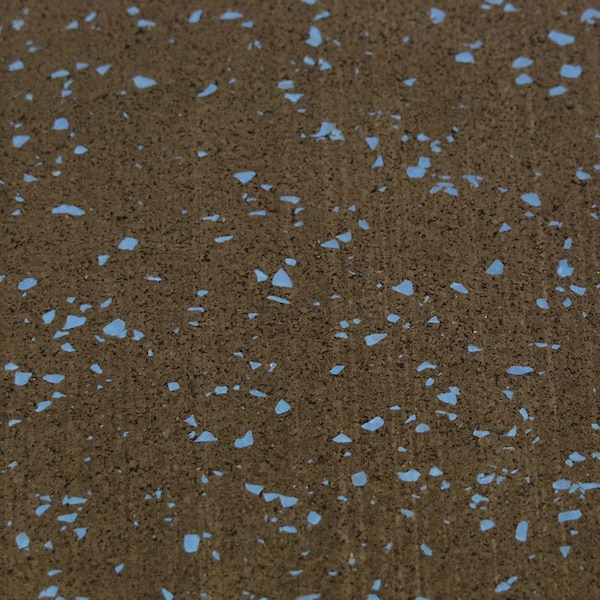 Rubber-Cal "Elephant Bark" Rubber Flooring - 3/8 in. x 4 ft. x 8 ft. - Blue Dot - 03_102