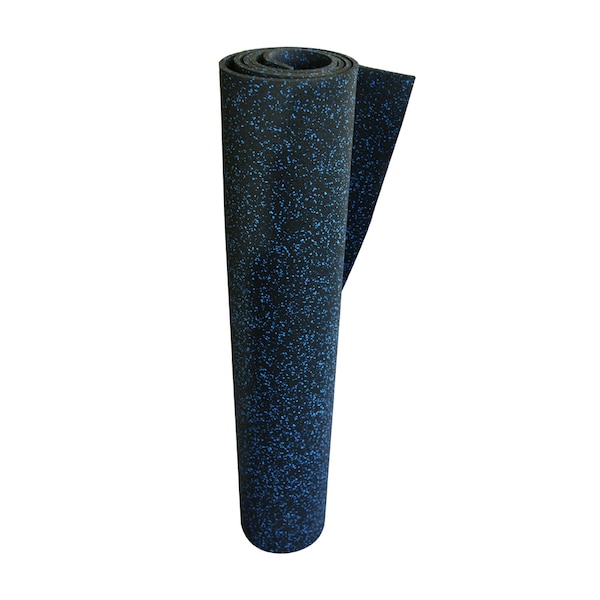 Rubber-Cal "Elephant Bark" Rubber Flooring - 3/8 in. x 4 ft. x 8 ft. - Blue Dot - 03_102