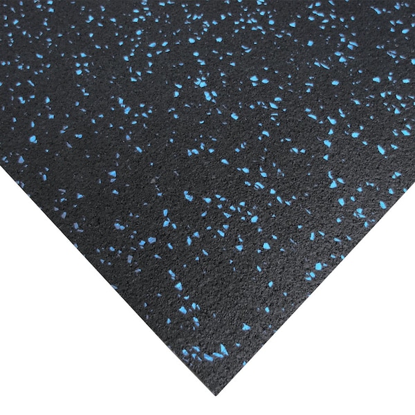 Rubber-Cal "Elephant Bark" Rubber Flooring - 3/8 in. x 4 ft. x 8 ft. - Blue Dot - 03_102