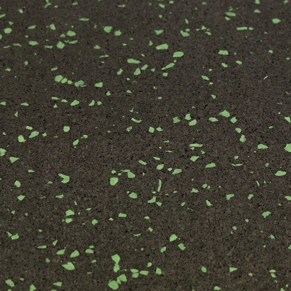 Rubber-Cal "Elephant Bark" Rubber Flooring - 3/8 in. x 4 ft. x 6ft. - Green Dot - 03_102