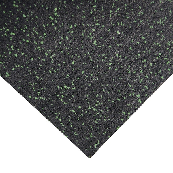 Rubber-Cal "Elephant Bark" Rubber Flooring - 3/8 in. x 4 ft. x 6ft. - Green Dot - 03_102