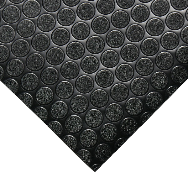 Rubber-Cal "Coin-Grip" Vinyl Flooring Roll - 2mm x 4ft x 10ft Roll - Brown - 03-165