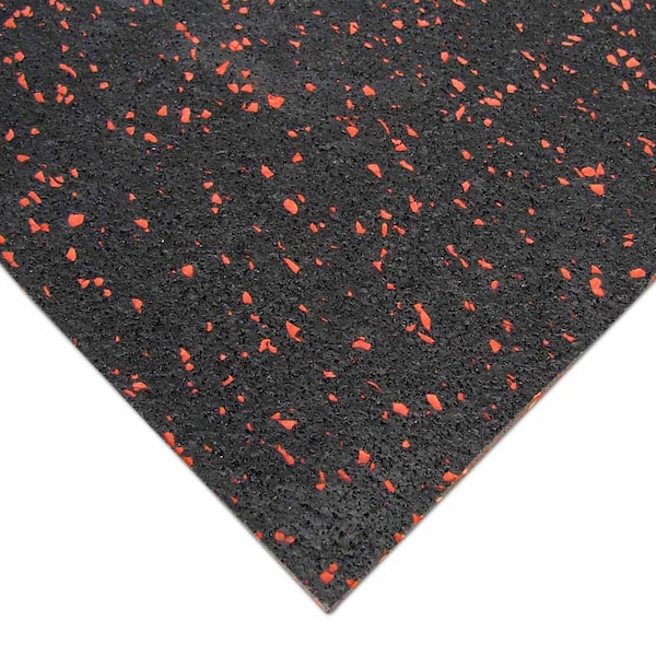 Rubber-Cal "Elephant Bark" Rubber Flooring - 3/16 in. x 4 ft. x 6.5 ft. - Red Dot - 03-100-WEB
