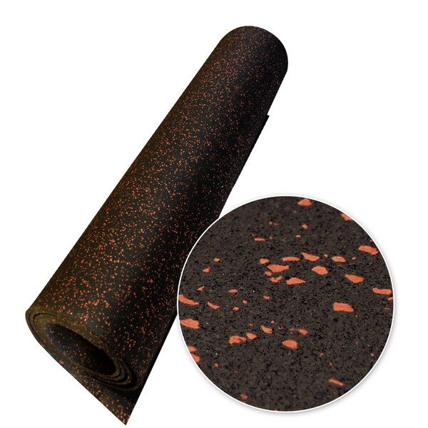 Rubber-Cal "Elephant Bark" Rubber Flooring - 3/16 in. x 4 ft. x 6.5 ft. - Red Dot - 03-100-WEB