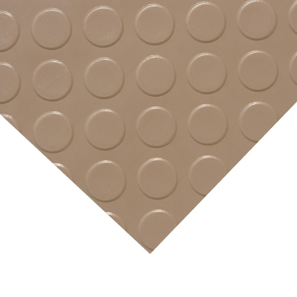 Rubber-Cal "Coin-Grip Metallic" PVC Flooring - 2.5 mm x 4 ft x 15 ft - Beige - 03-W265