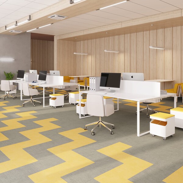 Lucida Surfaces LUCIDA SURFACES, FabCore Daffodil 12 in. x24 in. 3mm 28MIL Glue Down Luxury Vinyl Tiles , 60PK - FC-3308PLT
