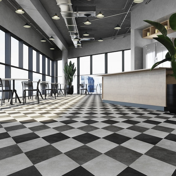 Lucida Surfaces LUCIDA SURFACES, MosaiCore Concrete  Rhombus 9.75 in. x17 in. 3mm 28MIL Glue Down Luxury Vinyl Tiles , 99PK - SC-4259PLT