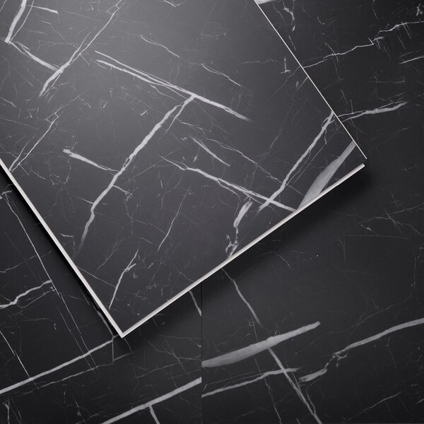 Lucida Surfaces LUCIDA SURFACES, TerraCore Nero Marquina 12 in. x24 in. 7mm 22MIL Interlocking Luxury Vinyl Tiles, 54PK - TC-606PLT