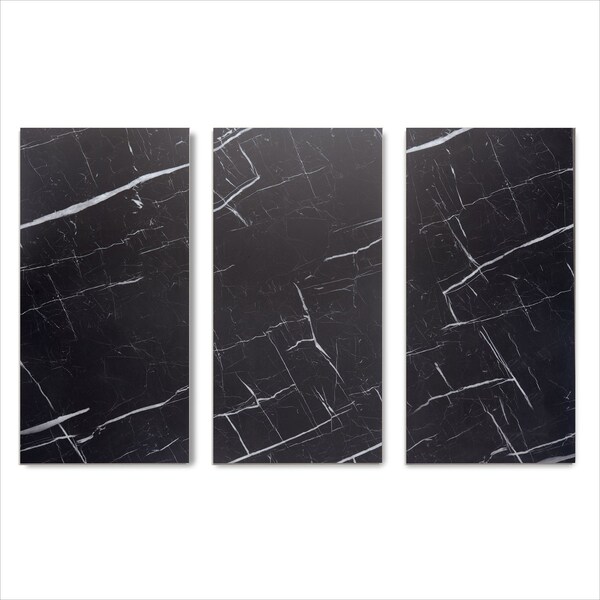 Lucida Surfaces LUCIDA SURFACES, TerraCore Nero Marquina 12 in. x24 in. 7mm 22MIL Interlocking Luxury Vinyl Tiles, 54PK - TC-606PLT
