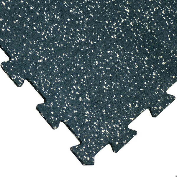 Rubber-Cal ReUz Rubber Tiles - 6mm x 20 in x 20 in - Tan/White Speckle, 256PK - 03-274R-TW-256