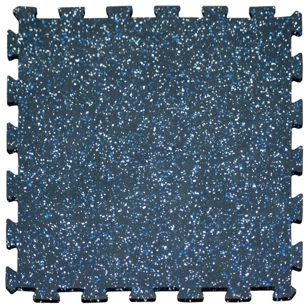 Rubber-Cal ReUz Rubber Tiles - 6mm x 20 in x 20 in - Tan/White Speckle, 256PK - 03-274R-TW-256