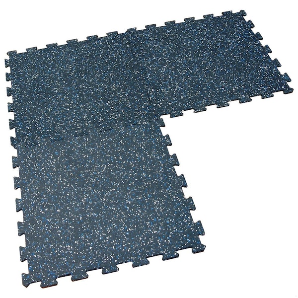 Rubber-Cal ReUz Rubber Tiles - 6mm x 20 in x 20 in - Tan/White Speckle, 256PK - 03-274R-TW-256