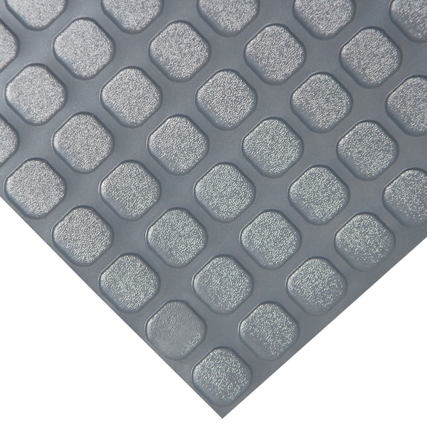 Rubber-Cal "Block-Grip" Vinyl Flooring Rolls - 2 mm x 4 ft x 2 ft Roll - Dark Gray - 03-211