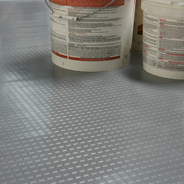 Rubber-Cal "Block-Grip" Vinyl Flooring Rolls - 2 mm x 4 ft x 2 ft Roll - Dark Gray - 03-211