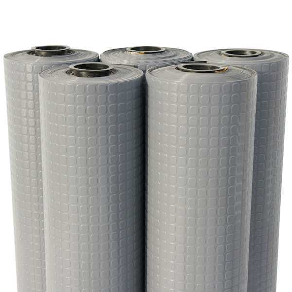 Rubber-Cal "Block-Grip" Vinyl Flooring Rolls - 2 mm x 4 ft x 2 ft Roll - Dark Gray - 03-211