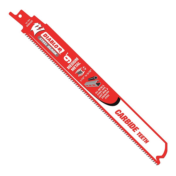 Diablo 9" L x Metal Cutting Reciprocating Saw Blade - DS0910CF